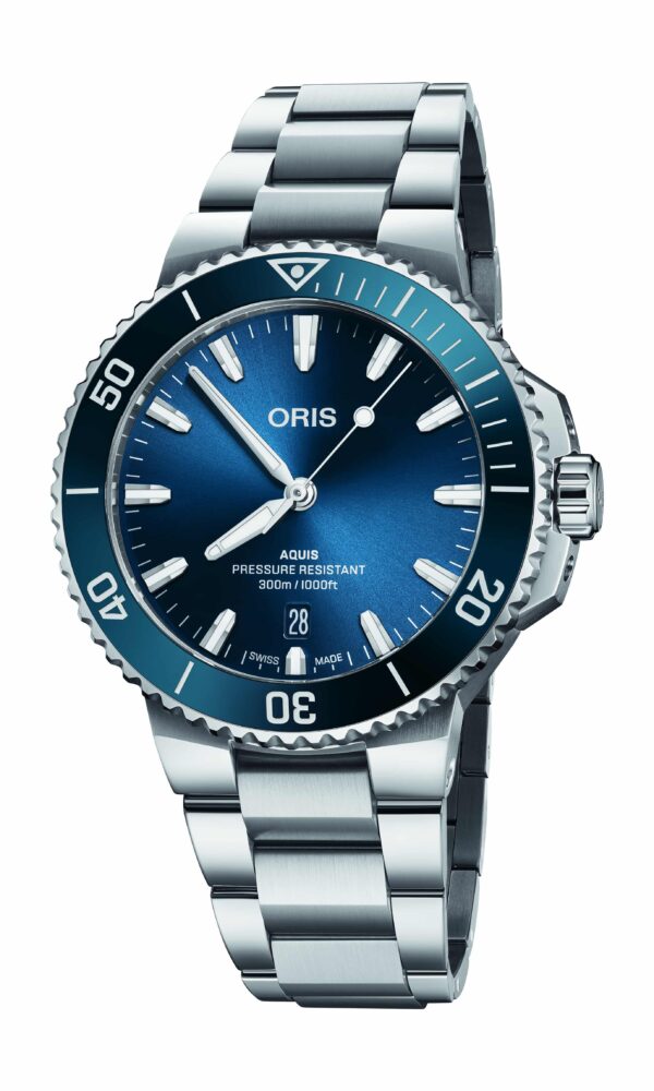 Montre Aquis Date Bleue Oris Dumas Horlogerie Avignon