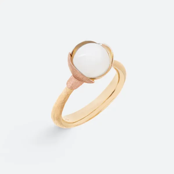 BAGUE LOTUS PIERRE DE LUNE BLACHE - OLE LYNGGAARD