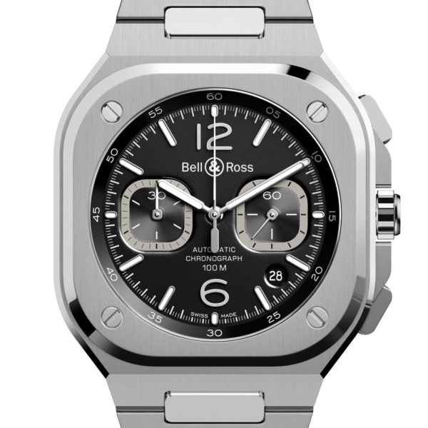 MONTRE BR 05 CHRONO BLACK STEEL - BELL & ROSS