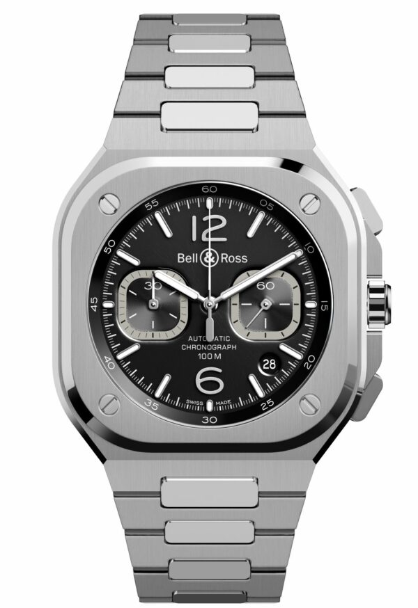 MONTRE BR 05 CHRONO BLACK STEEL - BELL & ROSS