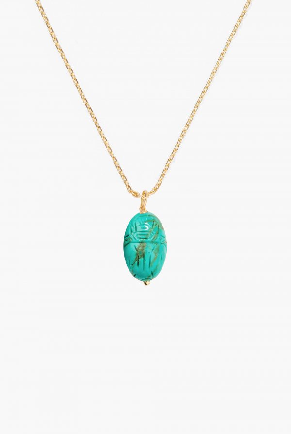 PENDENTIF SCARABÉE TURQUOISE MOYEN MODÈLE - AURELIE BIDERMANN