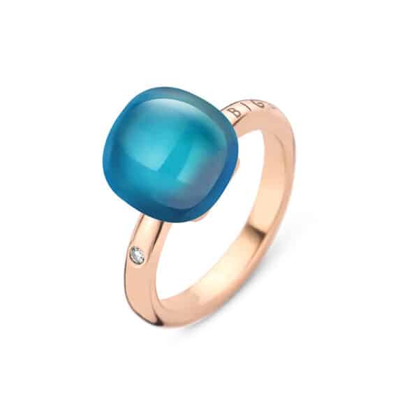 BAGUE MINI SWEETY TOPAZE BLUE ET NACRE - BIGLI JEWELRY