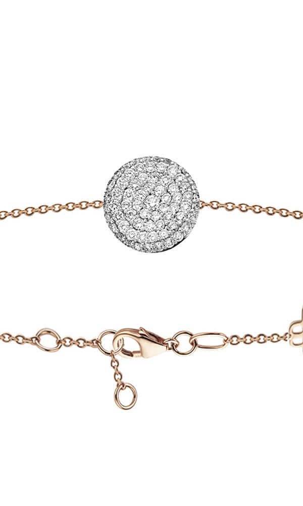 Admirez le bracelet Or rose et pavage de diamants blanc de Bigli chez Dumas Joaillier Horloger. Bijouterie de Luxe à Avignon. Paiement 4x sans frais.