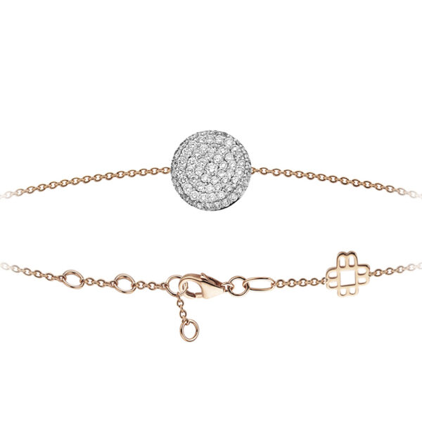 Bracelet Mini Waves Or Rose et Diamants Blanc - Bigli Jewelry