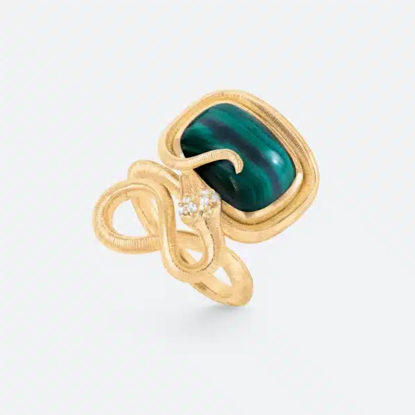 BAGUE SERPENT MALACHITE OLE LYNGGAARD