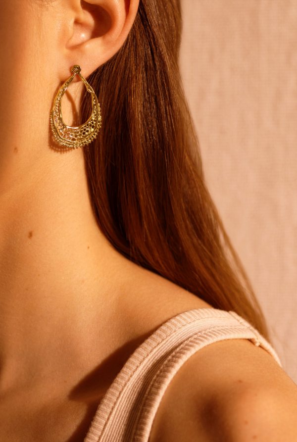 BOUCLES D'OREILLES DENTELLE OR JAUNE - Aurélie Bidermann