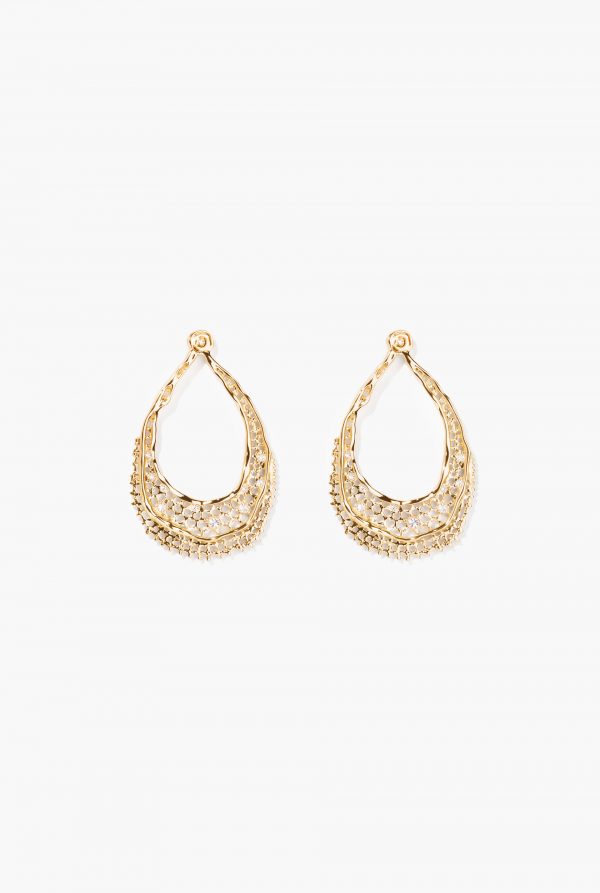 BOUCLES D'OREILLES DENTELLE OR JAUNE - Aurélie Bidermann