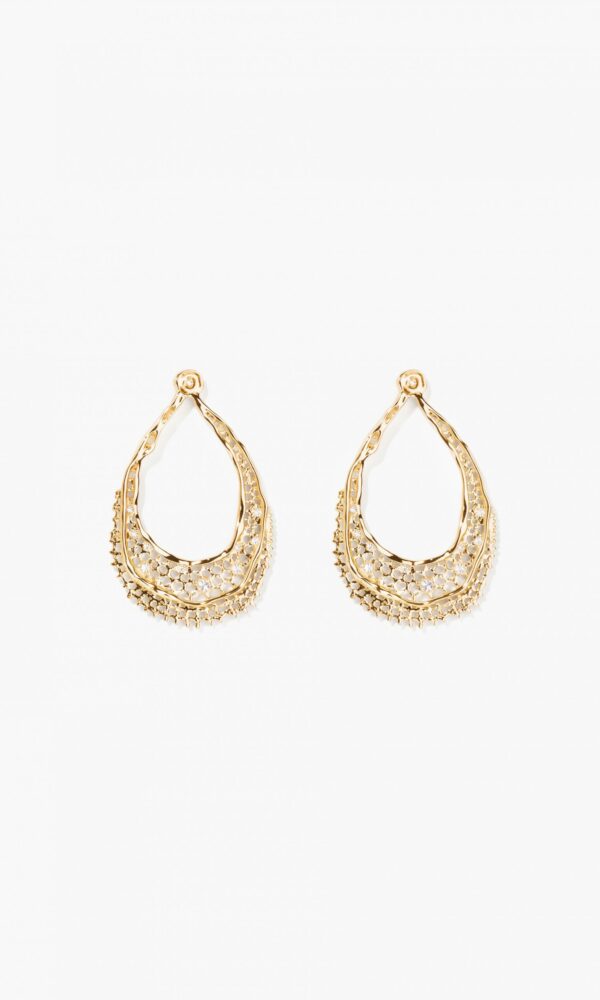 BOUCLES D'OREILLES DENTELLE OR JAUNE - Aurélie Bidermann