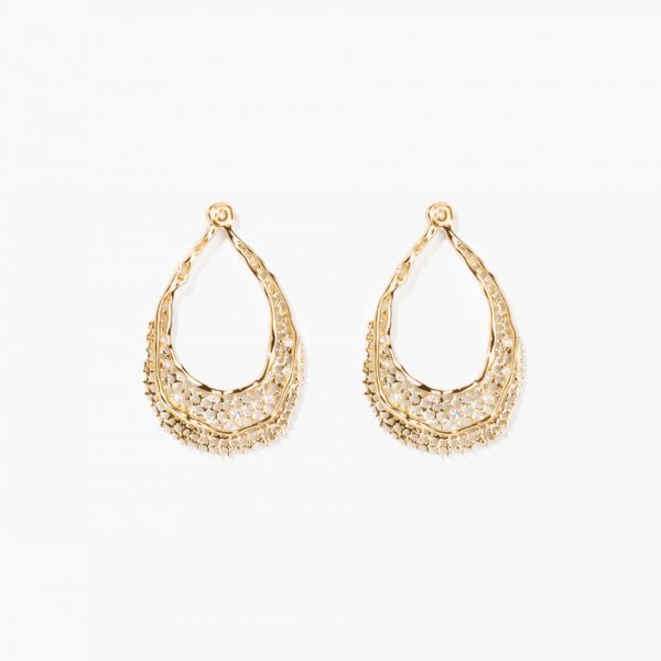 BOUCLES D'OREILLES DENTELLE OR JAUNE - Aurélie Bidermann