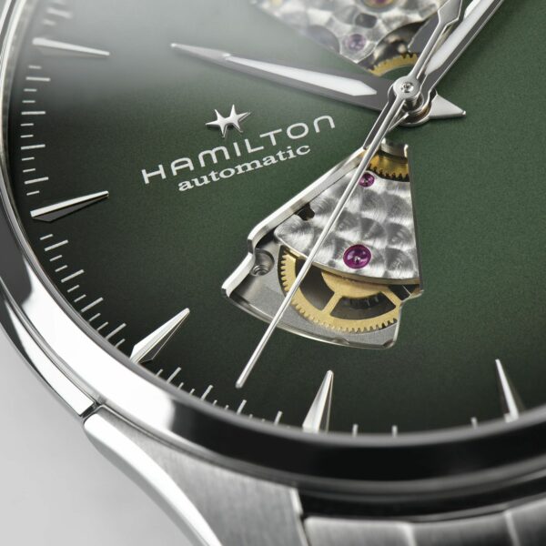 Montre Jazzmaster Open Heart Automatique Fond Vert Fumé - Hamilton