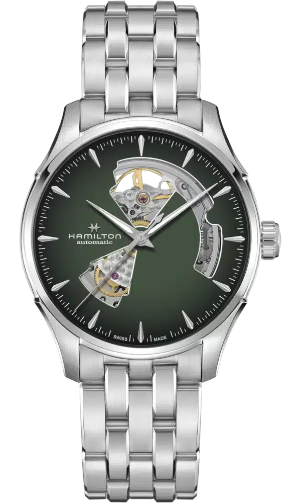 Montre Jazzmaster Open Heart Automatique Fond Vert Fumé - Hamilton