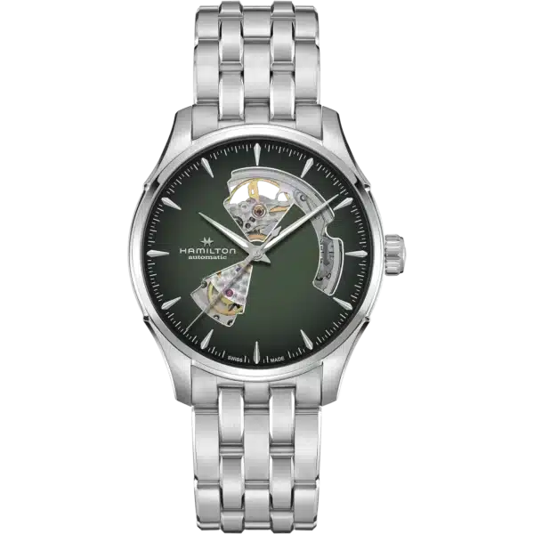 Montre Jazzmaster Open Heart Automatique Fond Vert Fumé - Hamilton