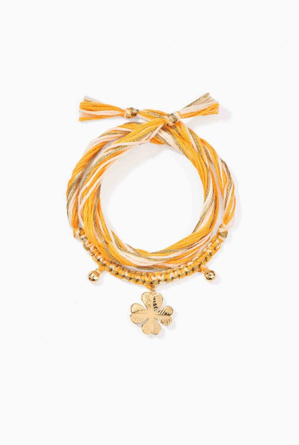 BRACELET HONOLULU TRÈFLE À QUATRE FEUILLES JAUNE - Aurélie Bidermann