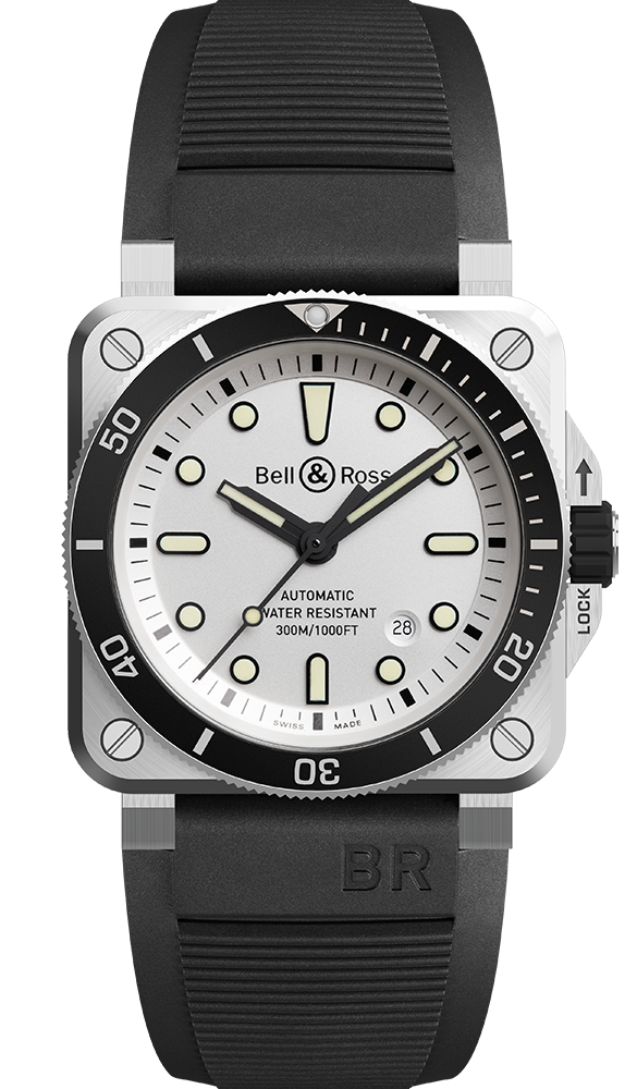 Admirez la montre homme BR 03-92 White Diver de Bell & Ross. Montre Automatique de luxe. Détaillant officiel à Avignon. Paiement 4x sans frais.