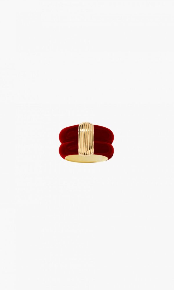 Découvrez la mythique bague Katt de chez Aurélie Bidermann dans son coloris Bordeaux. Dumas Joaillier à Avignon détaillant officiel. Paiement 4x