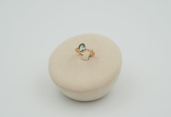 Bague Femme Or Rose, Diamants, Topaze Verte - Dumas Création.