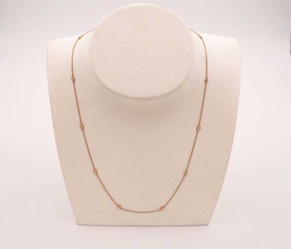Sautoir Femme Or Rose Diamants - Dumas Création.