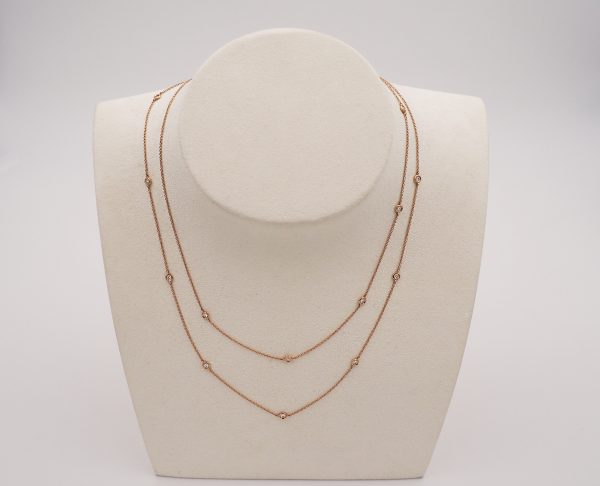 Sautoir Femme Or Rose Diamants - Dumas Création.