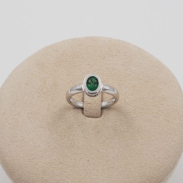 Bague Femme Or Blanc Emeraude Diamants - Dumas Création.