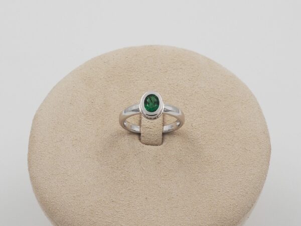 Bague Femme Or Blanc Emeraude Diamants - Dumas Création.
