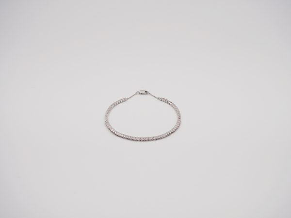 Bracelet Femme Semi Rigide Or Blanc Diamants - Créateur.