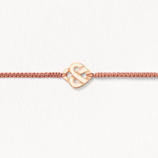 Bracelet Coeur Entrelacé Email Ivoire - Poiray.