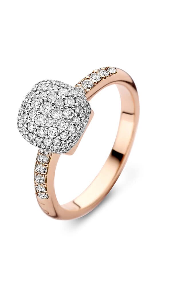 Bague Femme Mini Sweety Or Rose Diamants Blanc - Bigli.