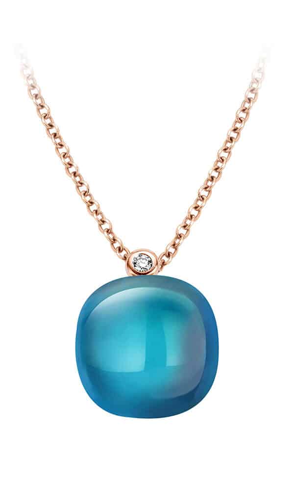 Découvrez le sublime collier pour femme en Or rose 18 carats et Topaze London Blue de Bigli. Détaillant officiel à Avignon. Paiement 4x sans frais.