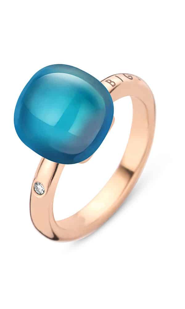 Laissez-vous séduire par la bague Mini Sweety London Blue Lake de Bigli en Or rose et Topaze. Détaillant officiel à Avignon. Paiement 4x sans frais .