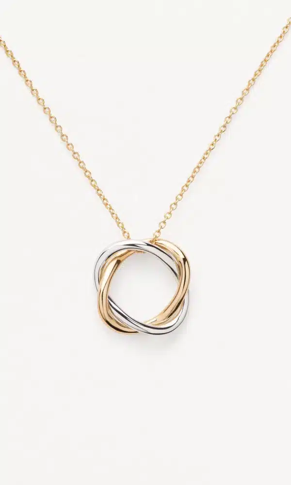 Collier tresse or jaune et blanc poiray dumas joaillier avignon