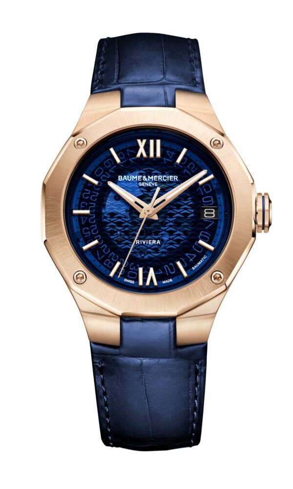 montre riviera 39 mm en or rose baume & mercier dumas horloger avignon