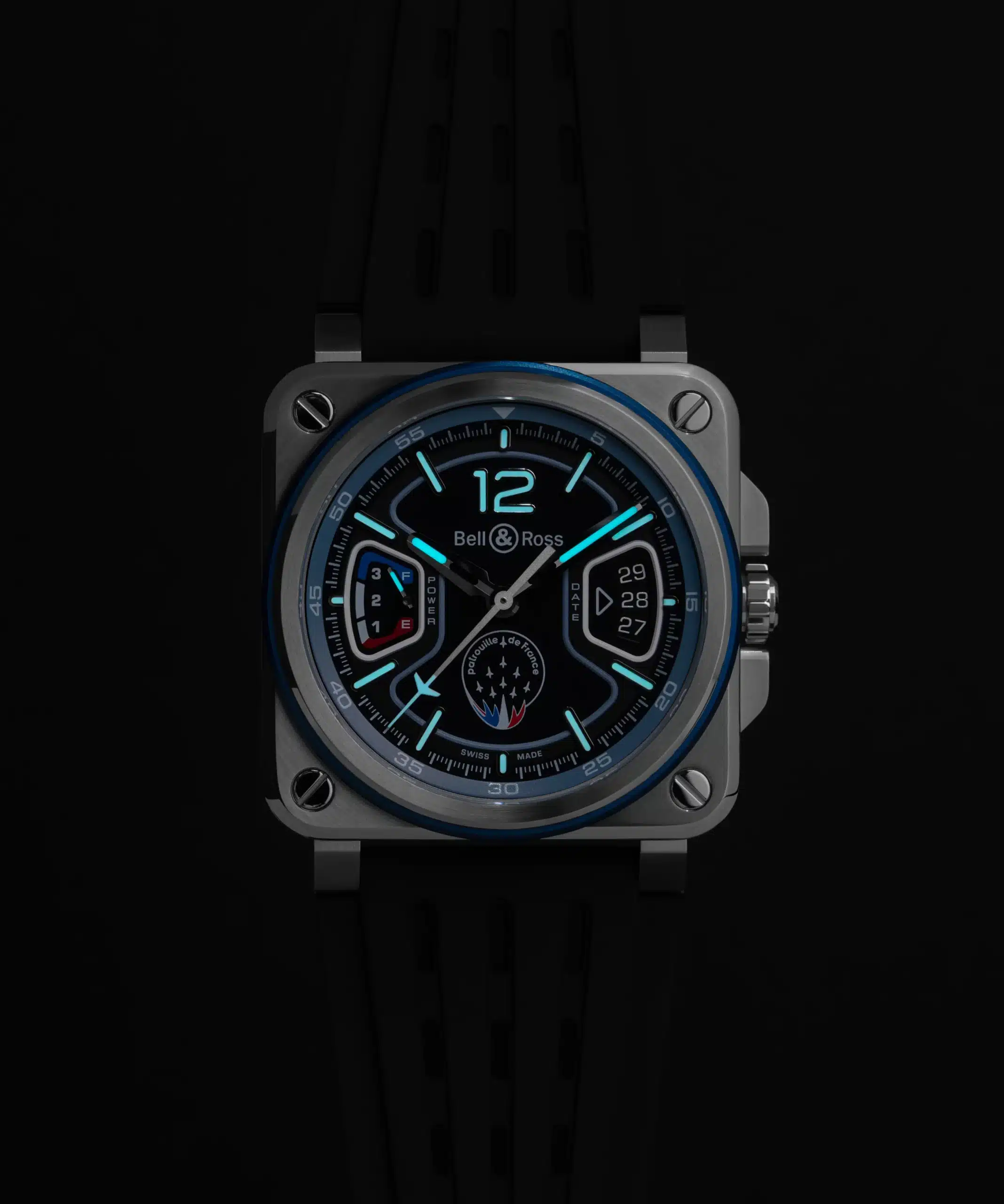 montre homme bell & ross br x3 patrouille de france tricolore