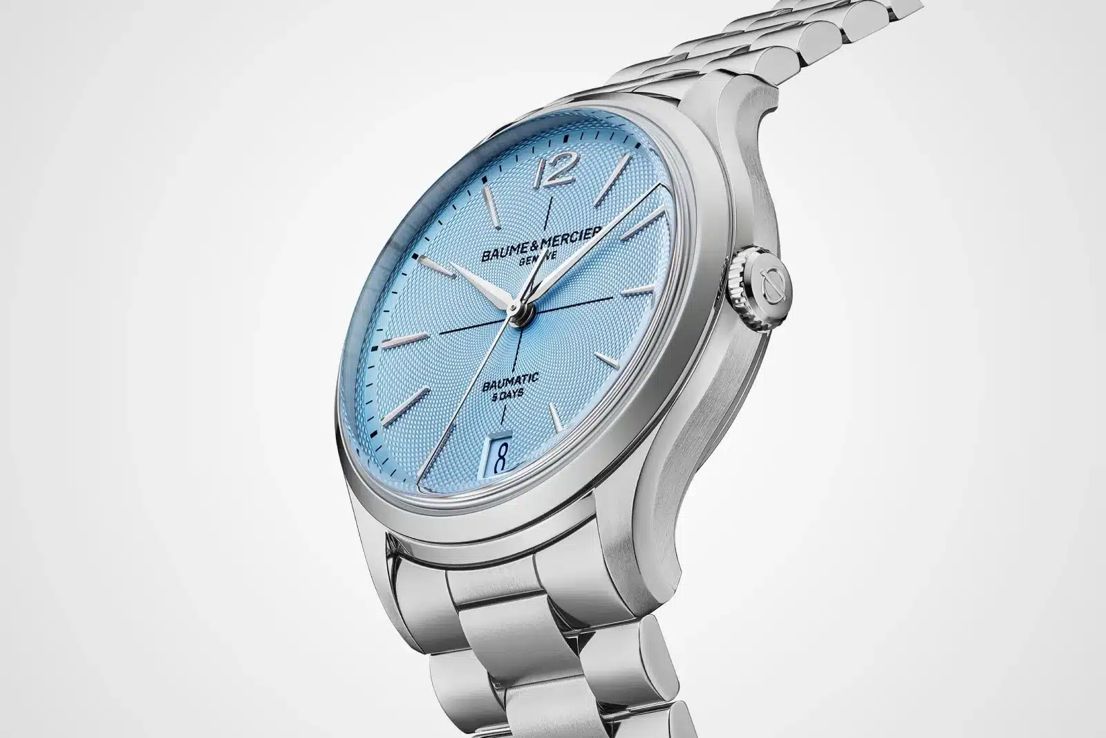 Baume & Mercier Clifton10870 cote Montre homme Baume & Mercier Clifton cadran bleu côté