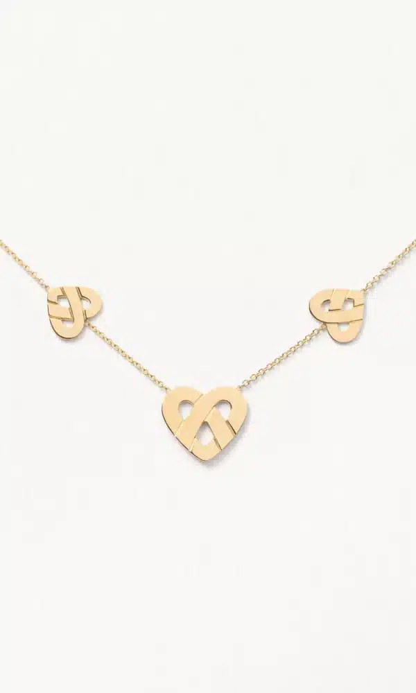 collier femme poiray cœur entrelacé modèle multi en or jaune