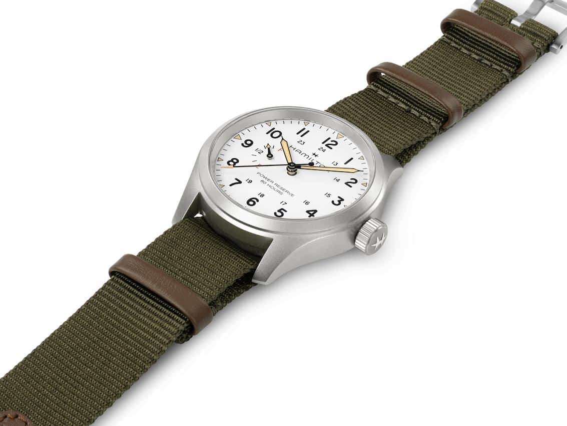 montre khaki field mechanical power reserve 40mm hamilton montre khaki field mechanical power reserve blanc hamilton dumas horloger avignon