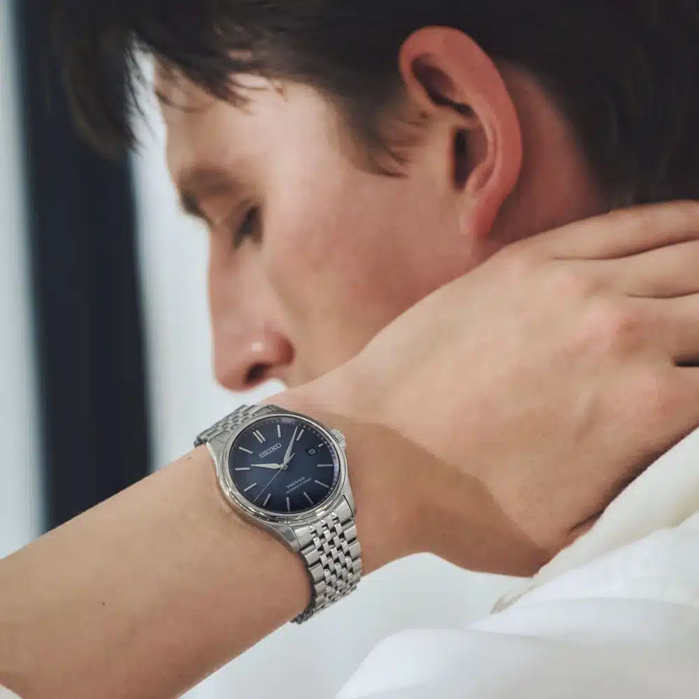 montre homme seiko presage classic series cadran bleu ai iro