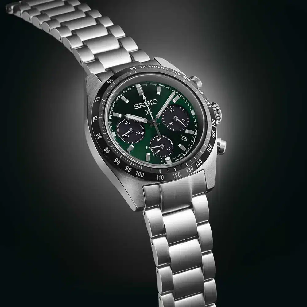 montre homme seiko prospex speedtimer cadran vert réédition 1964 montre homme seiko prospex speedtimer cadran vert réédition 1964
