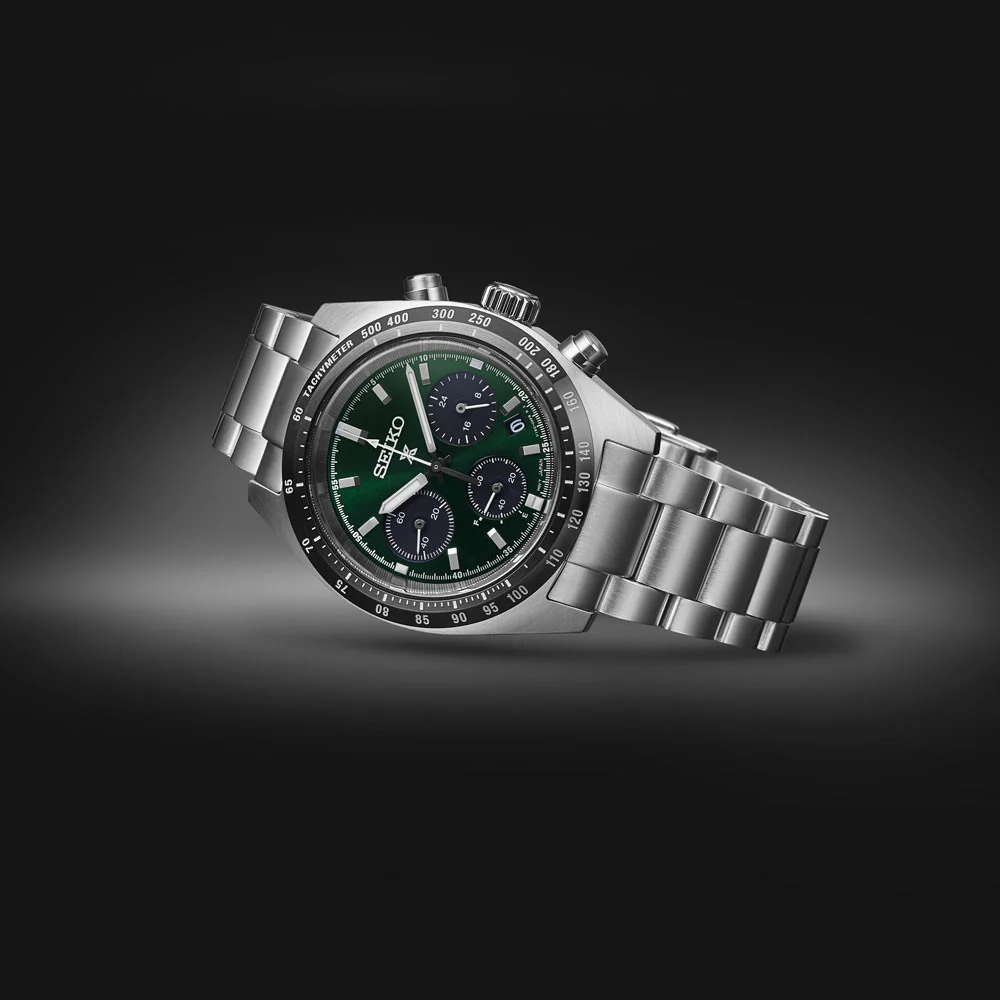 montre homme seiko prospex speedtimer cadran vert réédition 1964 montre homme seiko prospex speedtimer cadran vert réédition 1964