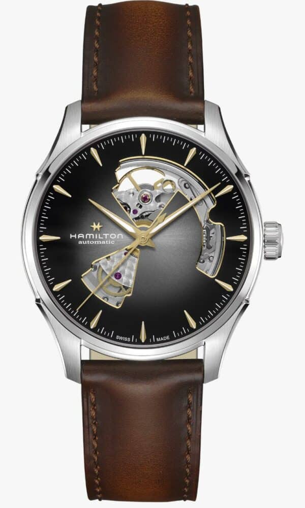 montre jazzmaster open heart auto 40 mm cuir hamilton dumas horloger avignon