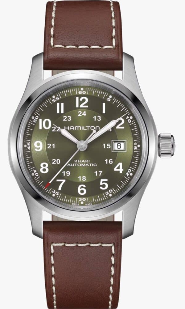 montre khaki field auto 42mm verte hamilton dumas horloger avignon