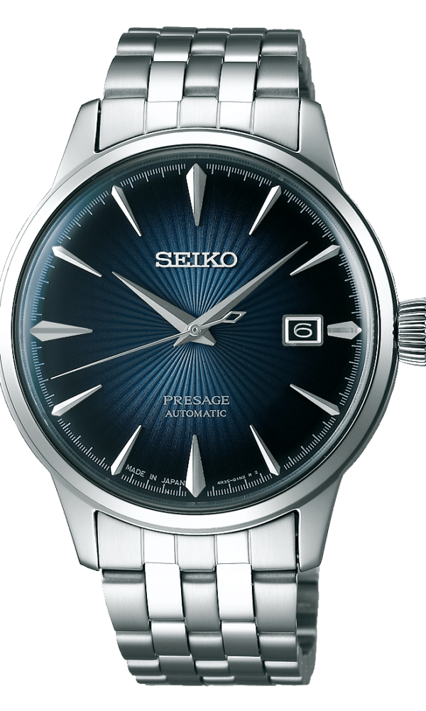 montre homme seiko presage cocktail cadran bleu