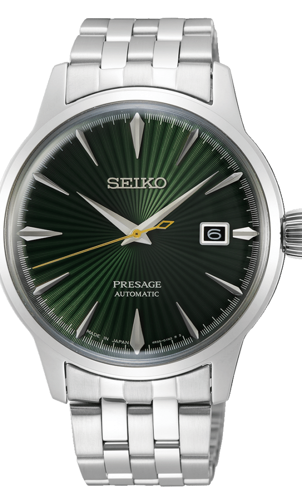 montre homme seiko presage cocktail mockingbird acier vert