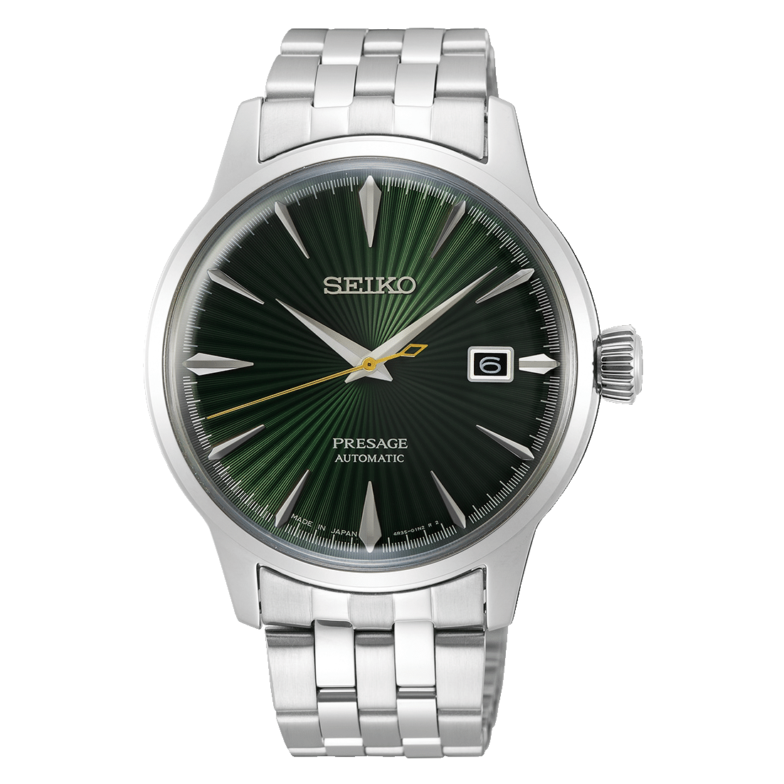 montre homme seiko presage cocktail mockingbird acier vert
