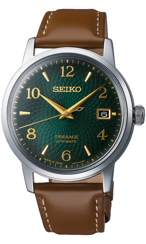 Montre Homme Seiko Presage Cocktail Mojito cuir marron