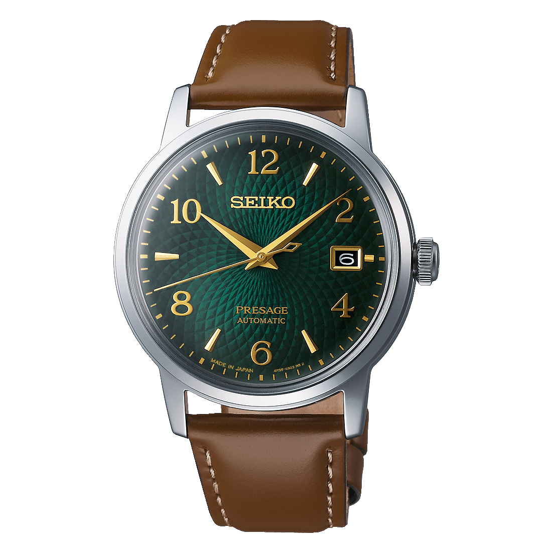Montre Homme Seiko Presage Cocktail Mojito cuir marron