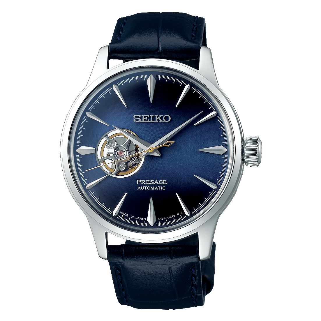 montre homme seiko presage cocktail blue moon cœur ouvert