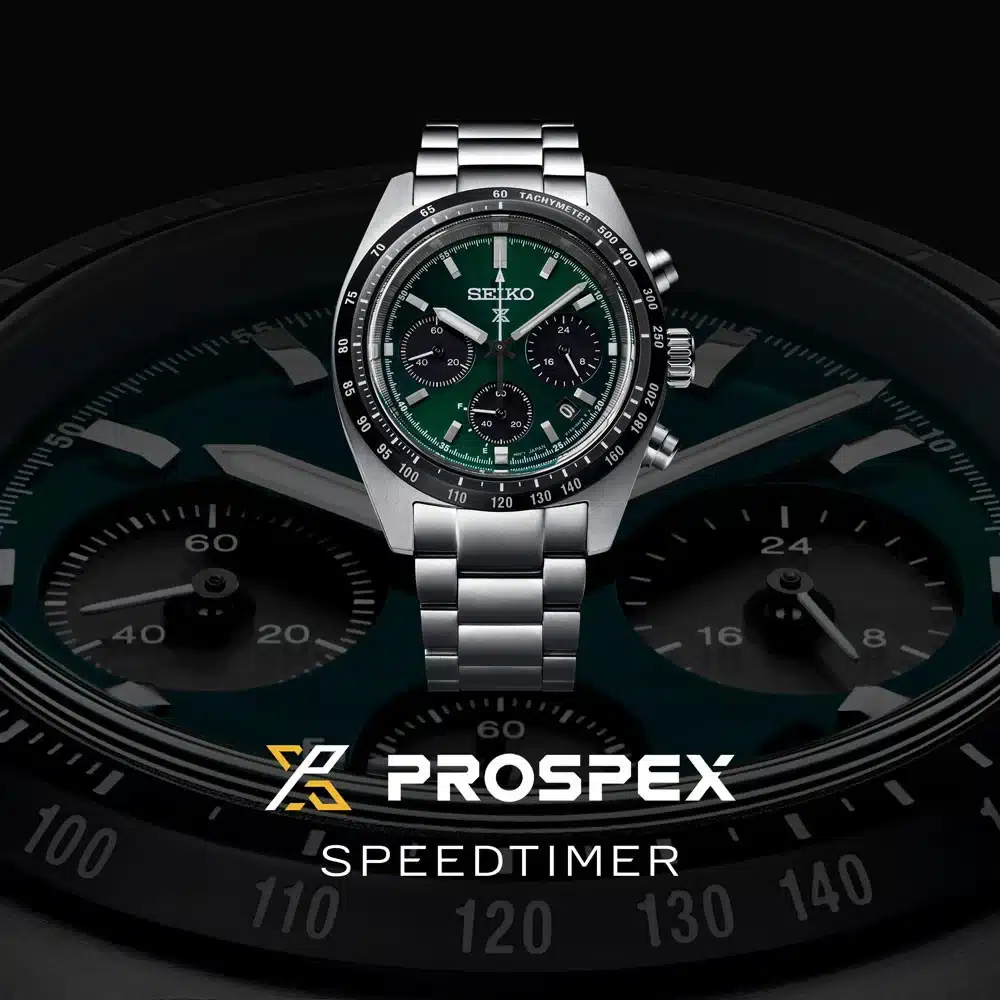 montre homme seiko prospex speedtimer cadran vert réédition 1964