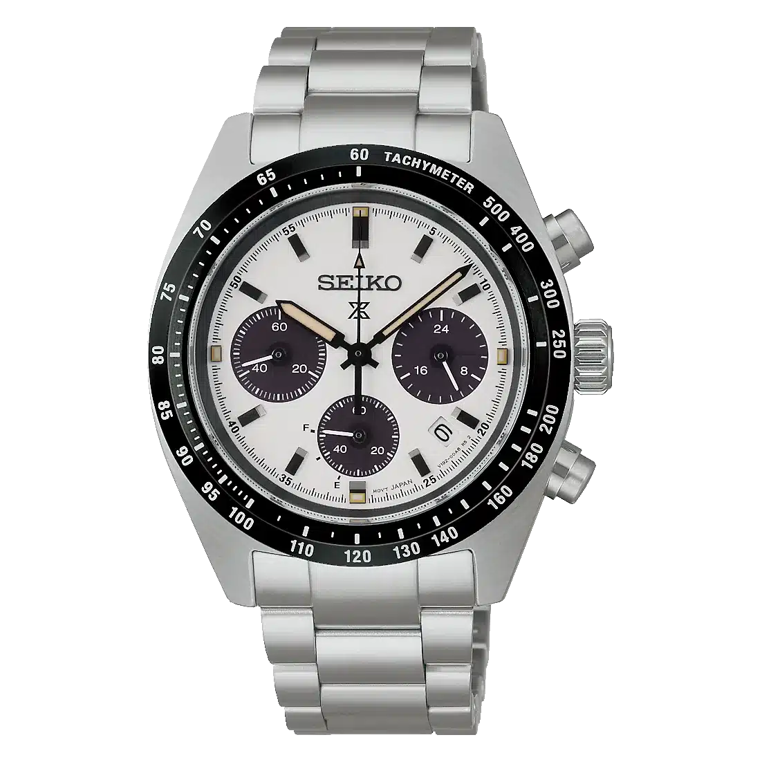 montre homme seiko prospex speedtimer chronographe solaire cadran blanc